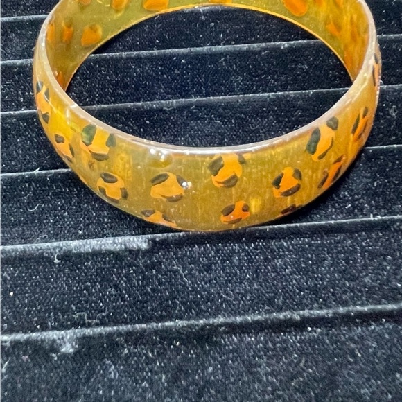 Vintage bangle bracelet cheetah leopard print retro - Picture 3 of 7